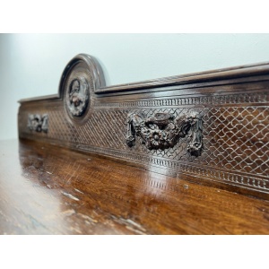 A Large Elizabethan Revival, Lion Mask Carved Console / Serving Table