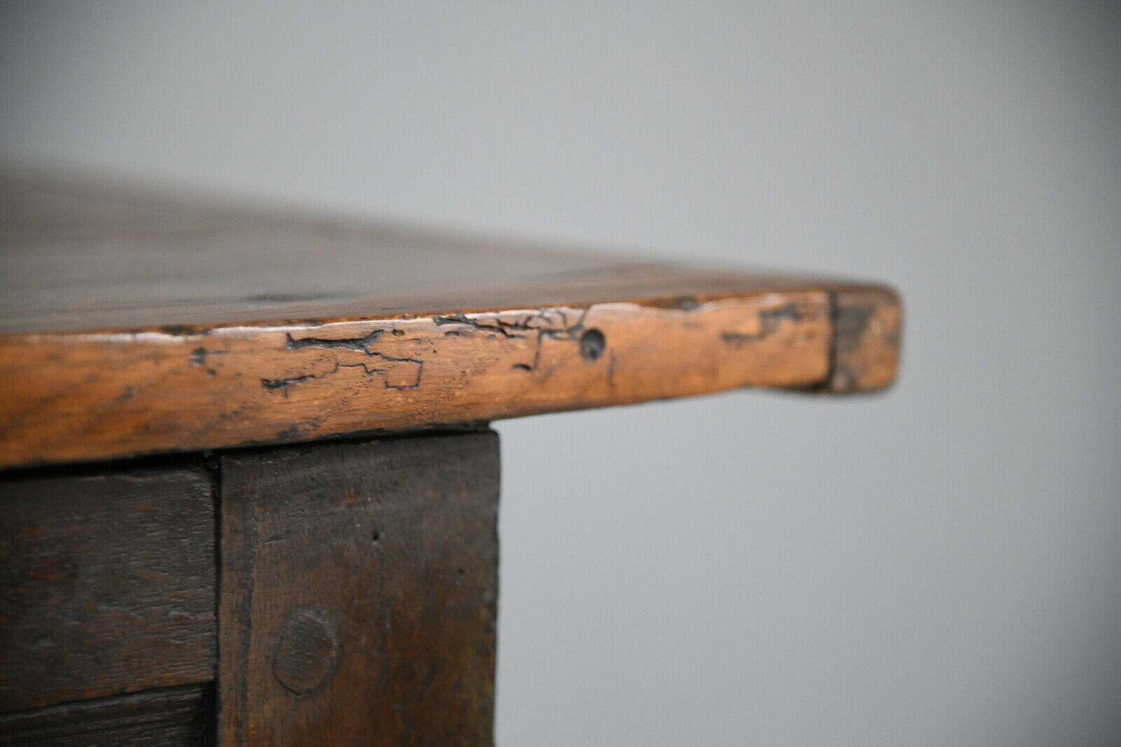 Antique Rustic Country Vernacular 18th Century Georgian Oak Side Table