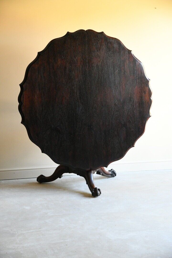 William IV Antique Rosewood Tilt Top Dining Table