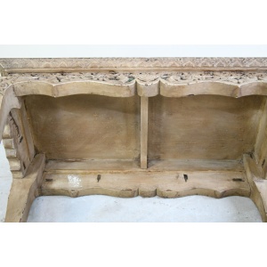 Oriental Jewelled Carved Wooden Coffee Table