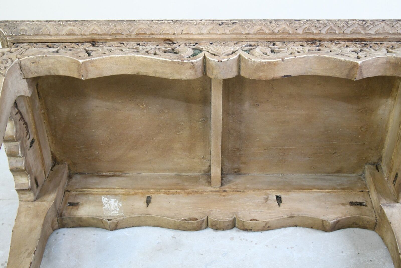Oriental Jewelled Carved Wooden Coffee Table