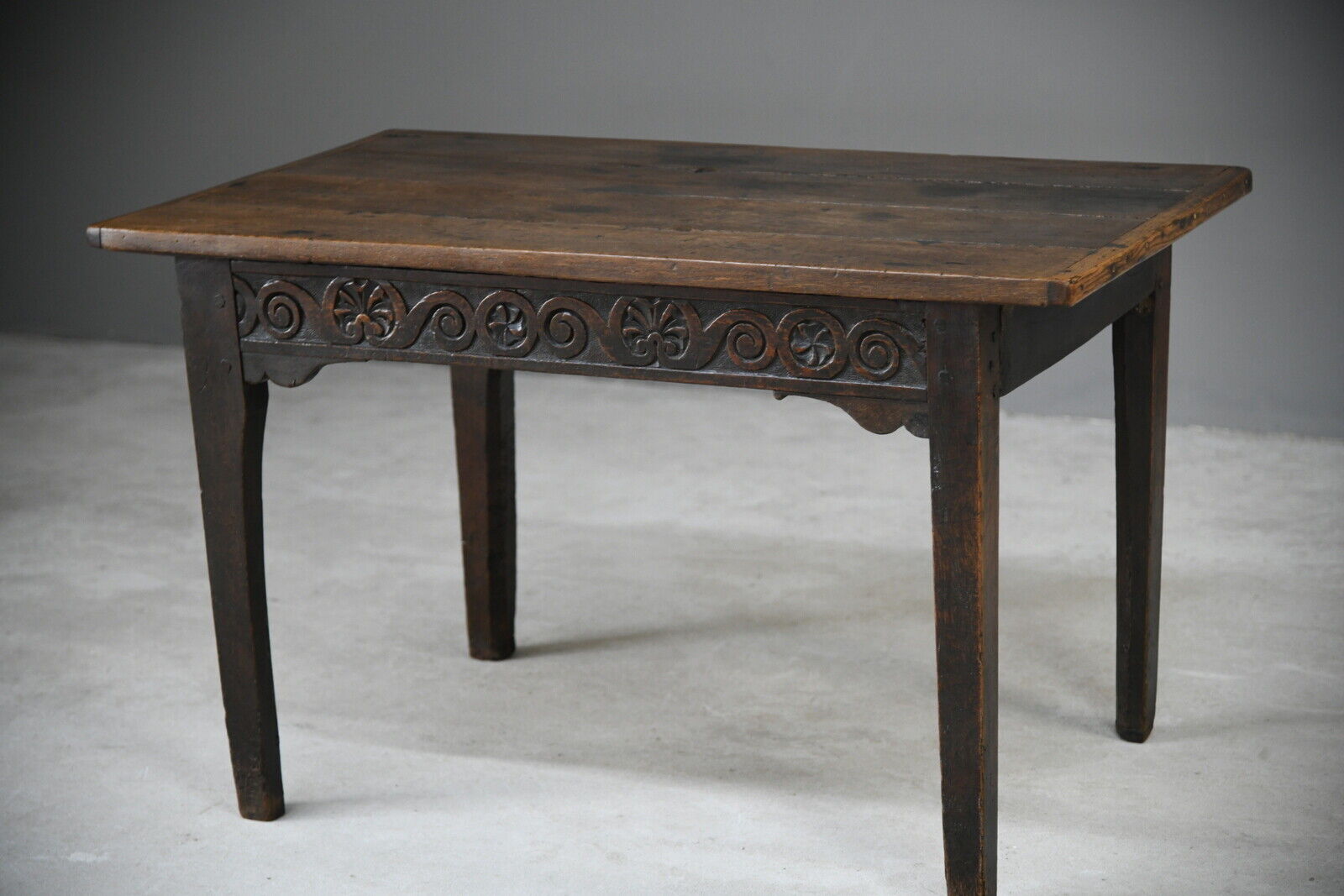 Antique Rustic Country Vernacular 18th Century Georgian Oak Side Table