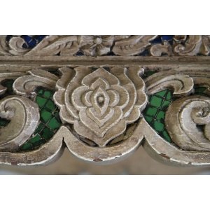 Oriental Jewelled Carved Wooden Coffee Table