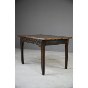 Antique Rustic Country Vernacular 18th Century Georgian Oak Side Table