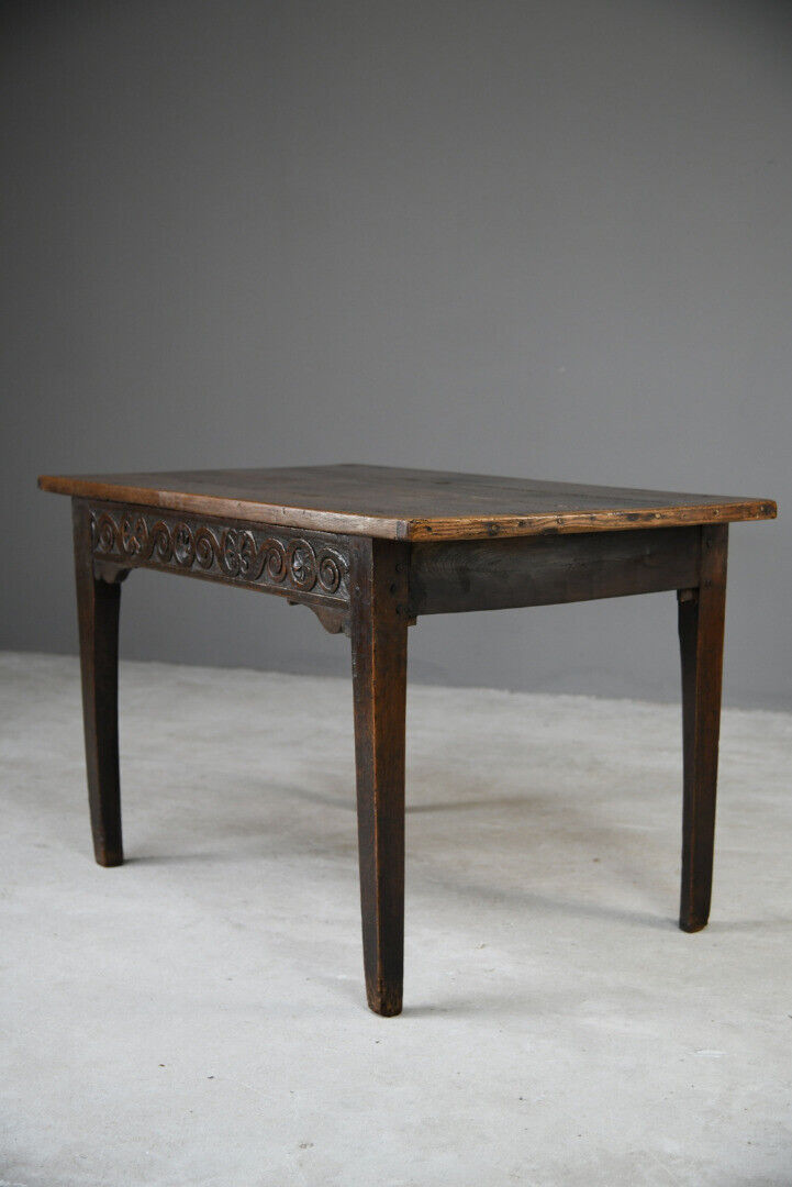 Antique Rustic Country Vernacular 18th Century Georgian Oak Side Table