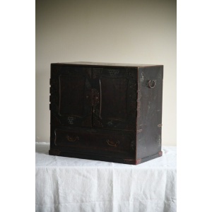 Antique Japanese Table Top Cabinet Storage Drawers