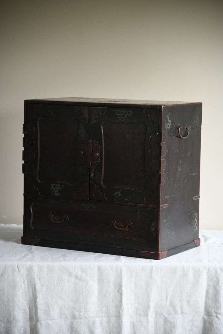 Antique Japanese Table Top Cabinet Storage Drawers