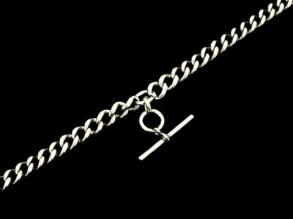 Solid Silver, 71.1g Albert Chain, Birmingham 1920 by Herbert Bushell & Sons - Image 2