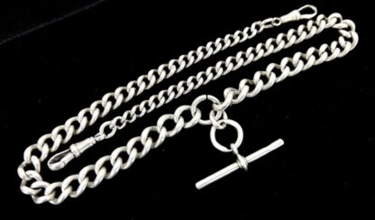 Solid Silver, 71.1g Albert Chain, Birmingham 1920 by Herbert Bushell & Sons - Image 5