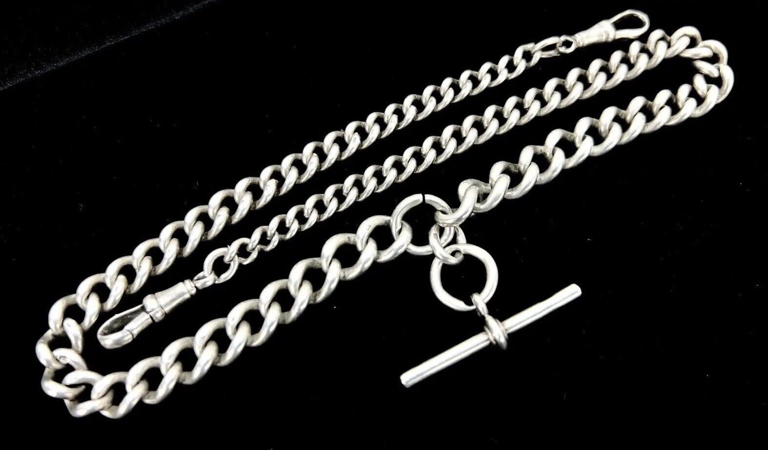 Solid Silver, 71.1g Albert Chain, Birmingham 1920 by Herbert Bushell & Sons