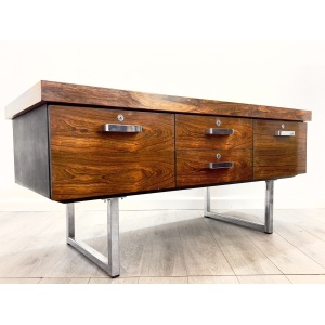 Trevor Chinn & Ray Leigh for Gordon Russell Prestige Rosewood & Chrome Sideboard