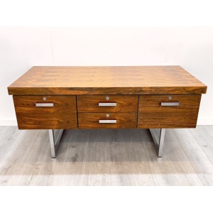 Trevor Chinn & Ray Leigh for Gordon Russell Prestige Rosewood & Chrome Sideboard
