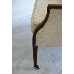 Antique Edwardian Upholstered Walnut Armchair