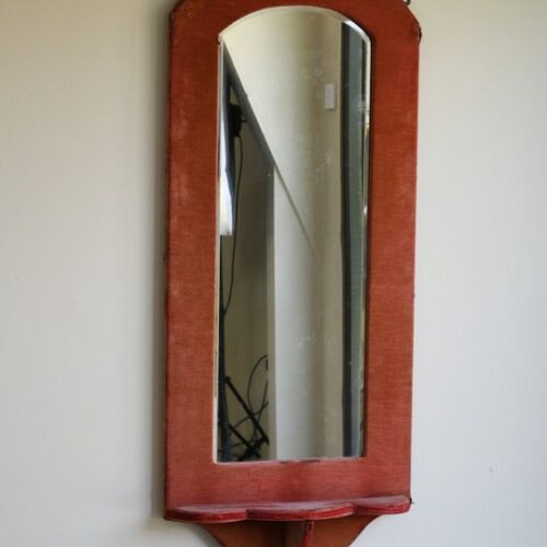 Victorian Pink Velvet Wall Mirror
