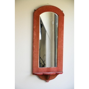 Victorian Pink Velvet Wall Mirror