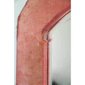 Victorian Pink Velvet Wall Mirror
