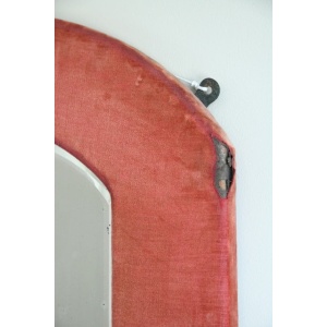 Victorian Pink Velvet Wall Mirror