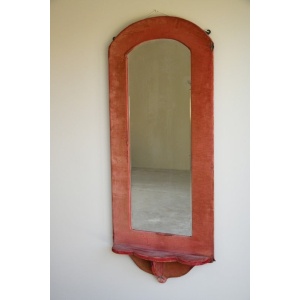 Victorian Pink Velvet Wall Mirror