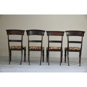 Set 4 Bar Back Mahogany Chairs