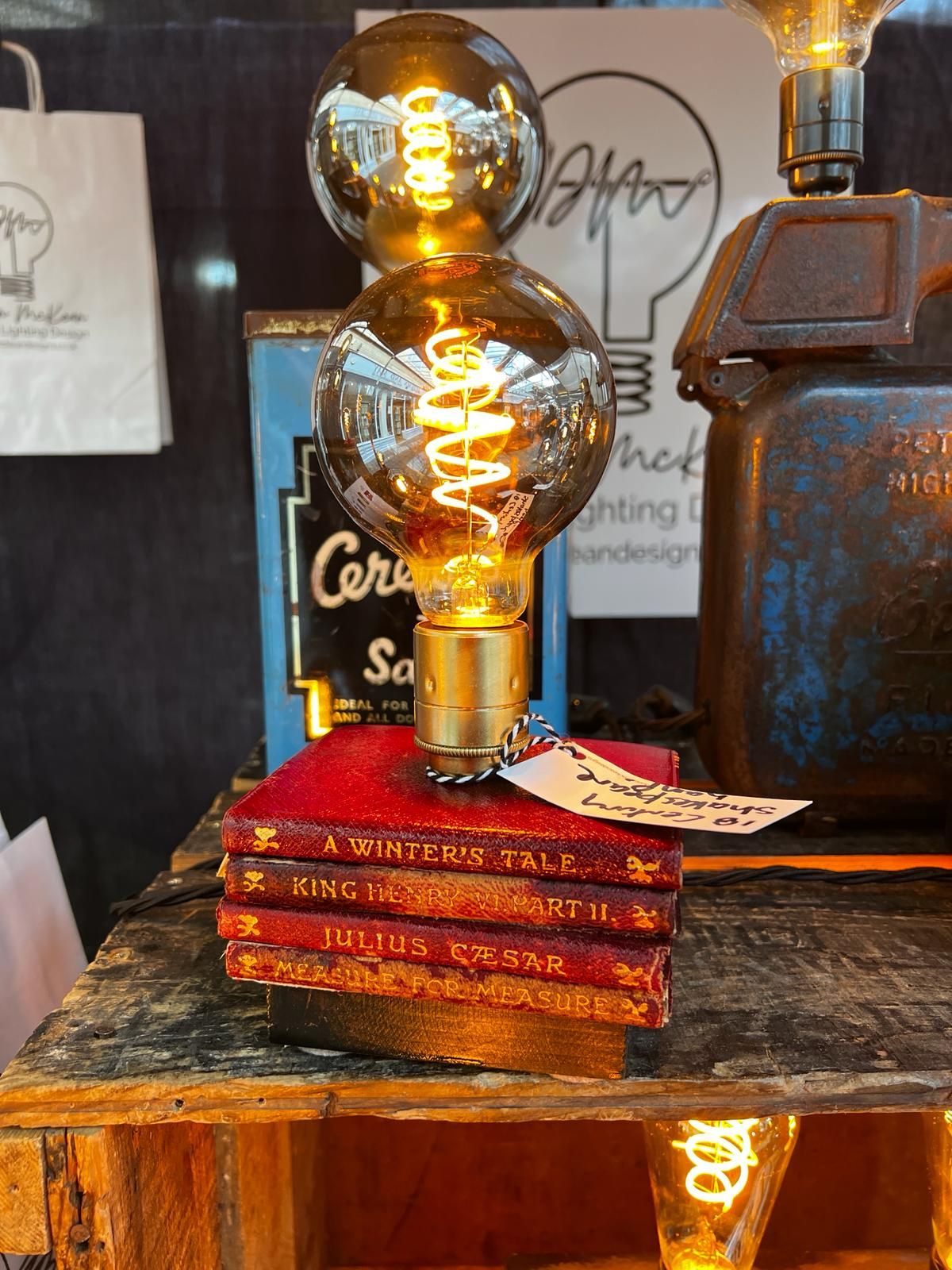 18th Century Shakepeare books lights.