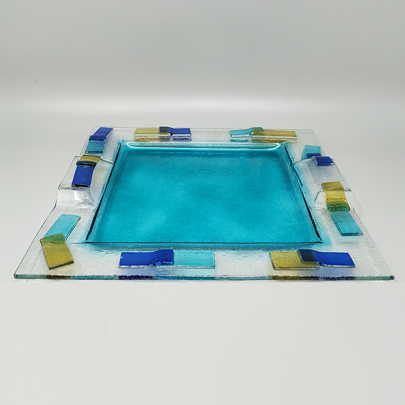 1970s Astonishing Tray By Albatros in Murano Glass. Made in Italy