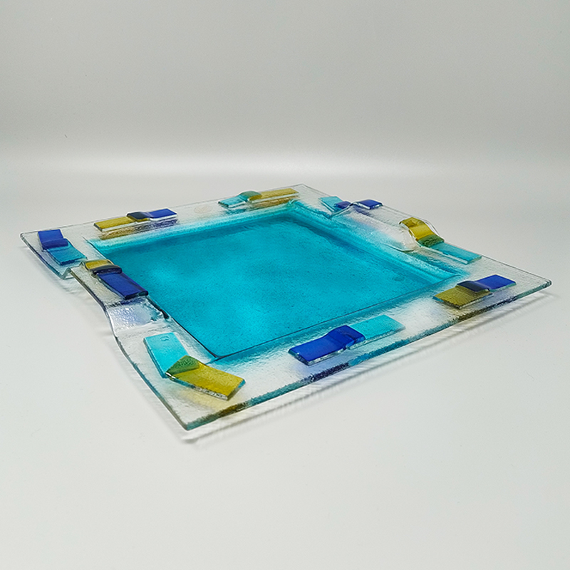 1970s Astonishing Tray By Albatros in Murano Glass. Made in Italy