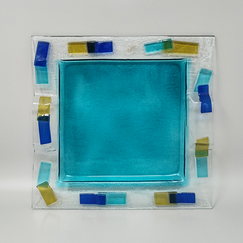 1970s Astonishing Tray By Albatros in Murano Glass. Made in Italy