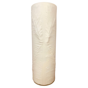1970s Peill & Putzler White Feather Cylindrical Vase