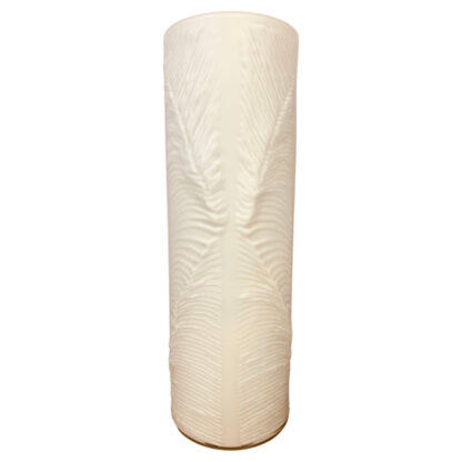 1970s Peill & Putzler White Feather Cylindrical Vase