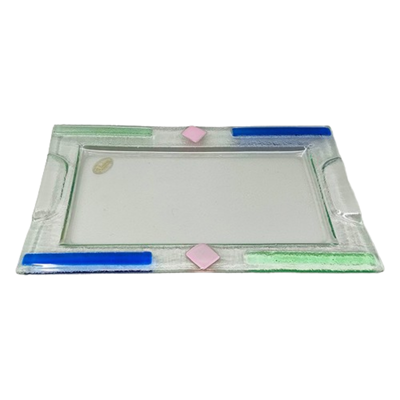 1970s Astonishing Tray By Albatros in Murano Glass. Made in Italy