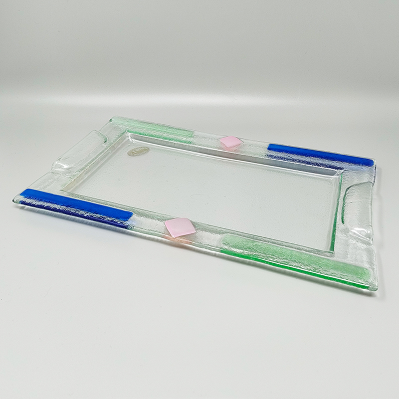 1970s Astonishing Tray By Albatros in Murano Glass. Made in Italy