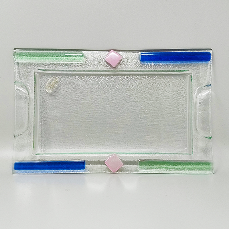 1970s Astonishing Tray By Albatros in Murano Glass. Made in Italy