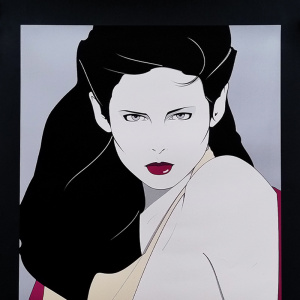1980s Original Gorgeous Patrick Nagel "The Book" Lithograph.