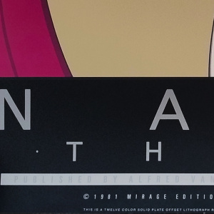 1980s Original Gorgeous Patrick Nagel "The Book" Lithograph.