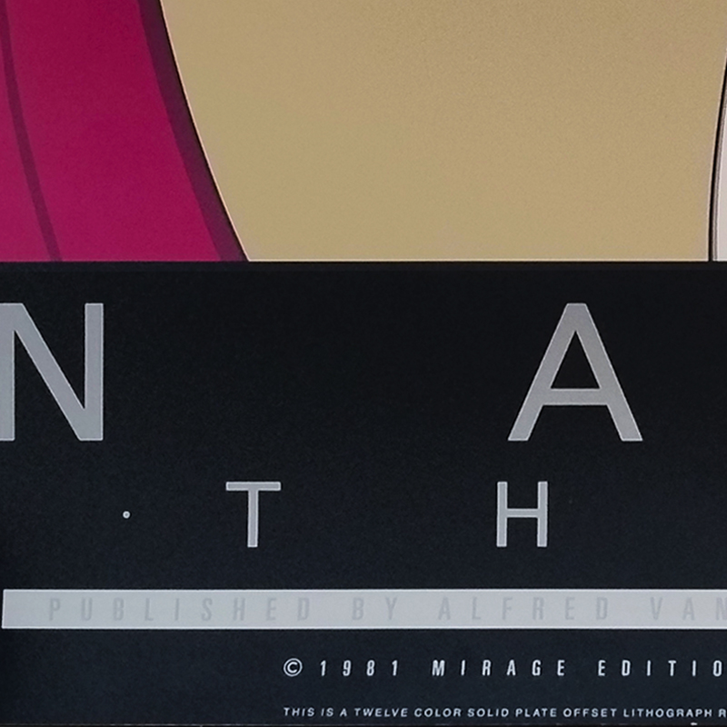 1980s Original Gorgeous Patrick Nagel "The Book" Lithograph.