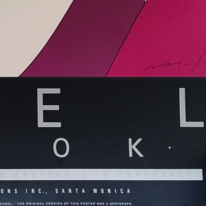 1980s Original Gorgeous Patrick Nagel "The Book" Lithograph.