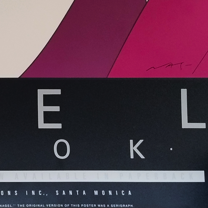 1980s Original Gorgeous Patrick Nagel "The Book" Lithograph.