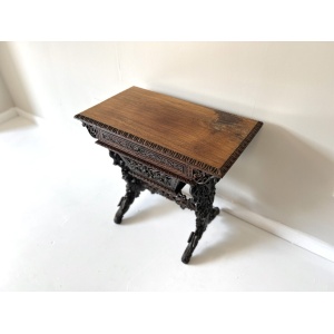 19th Century Anglo-Indian Carved Rosewood Writing Desk