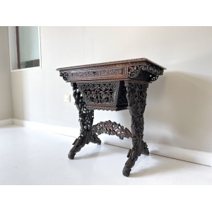 19th Century Anglo-Indian Carved Rosewood Writing Desk
