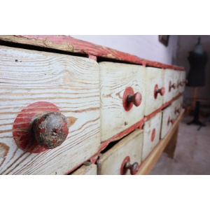 19th Century Workshop Cabinet with 14 Drawers