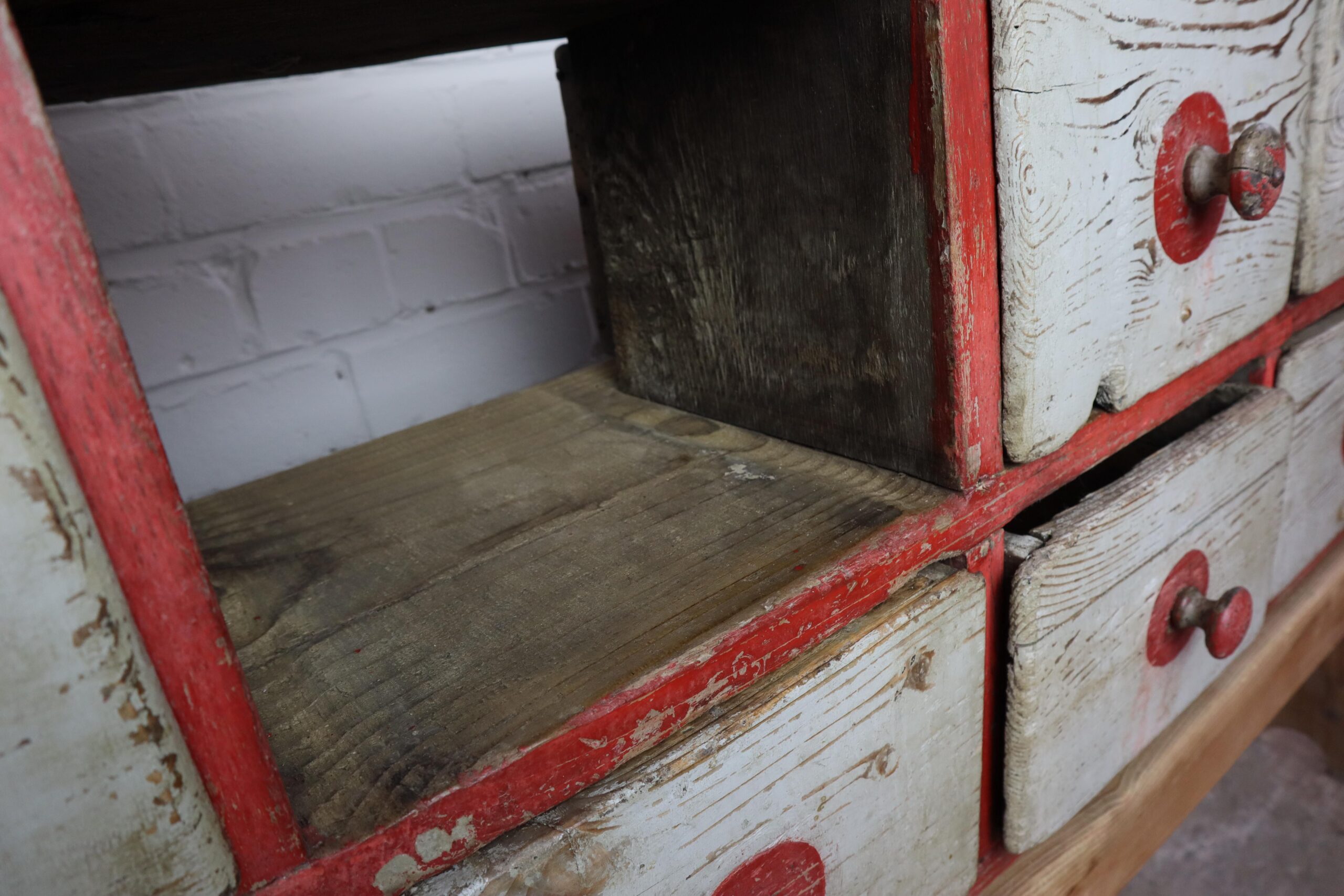 19th Century Workshop Cabinet with 14 Drawers