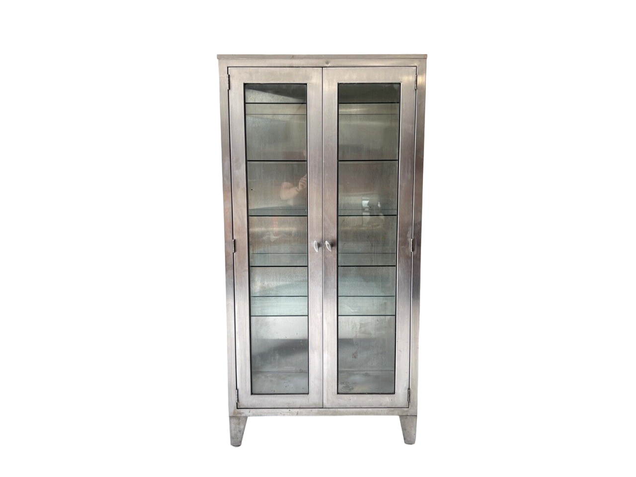 20th Century Stainless Steel & Glass Medical Cabinet