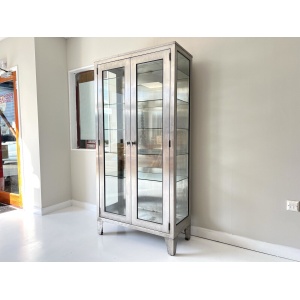 20th Century Stainless Steel & Glass Medical Cabinet