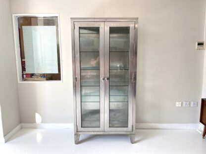 20th Century Stainless Steel & Glass Medical Cabinet - Image 3