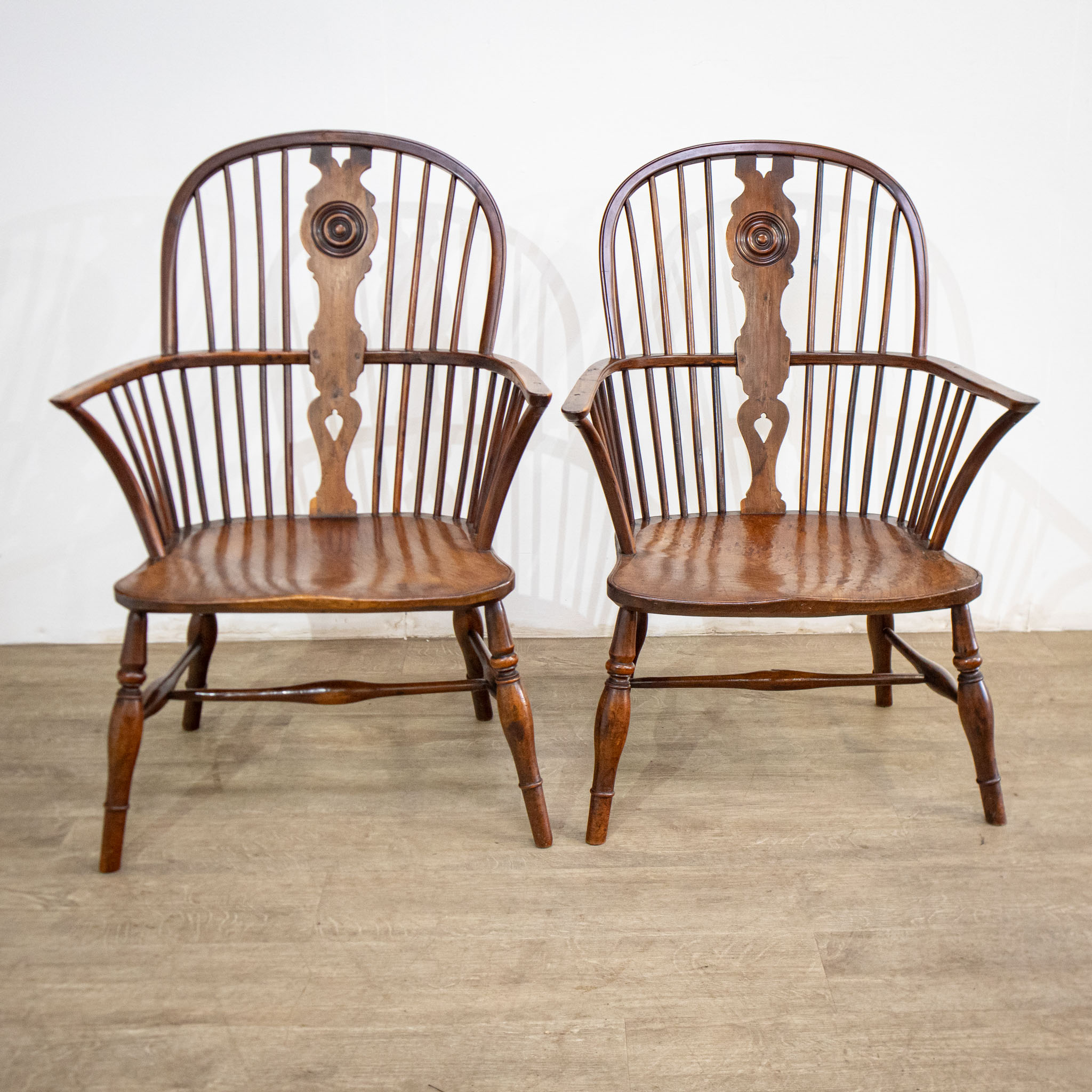 Pair of 19th Century Yew & Elm Windsor Chairs