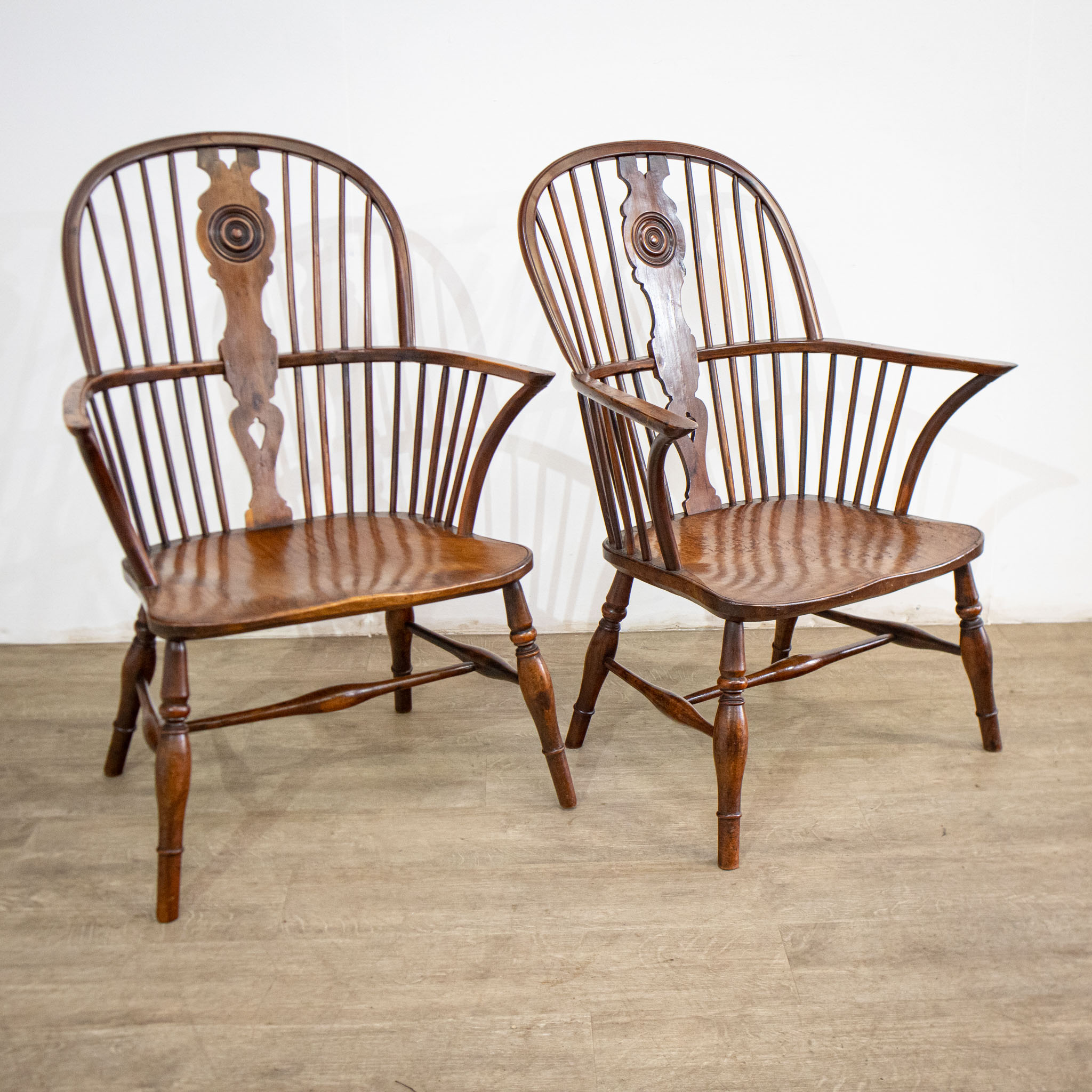 Pair of 19th Century Yew & Elm Windsor Chairs