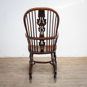 19th Century Yew Rocking Chair by J. Spencer