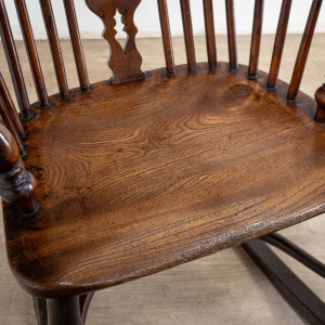 19th Century Yew Rocking Chair by J. Spencer