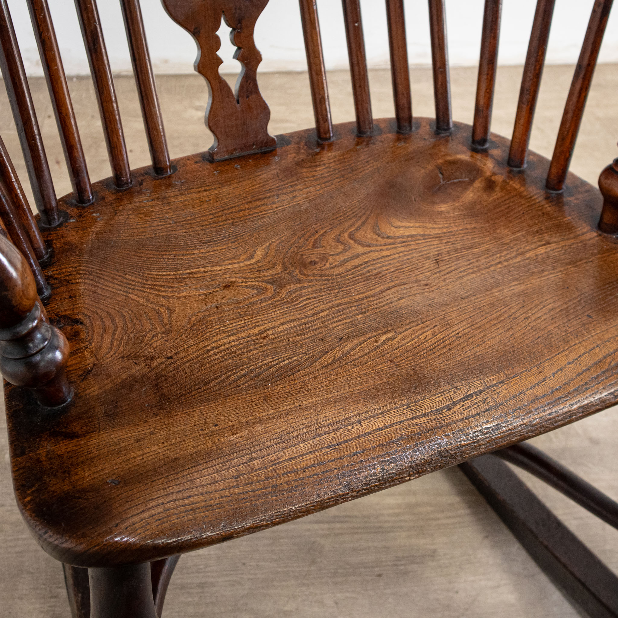 19th Century Yew Rocking Chair by J. Spencer