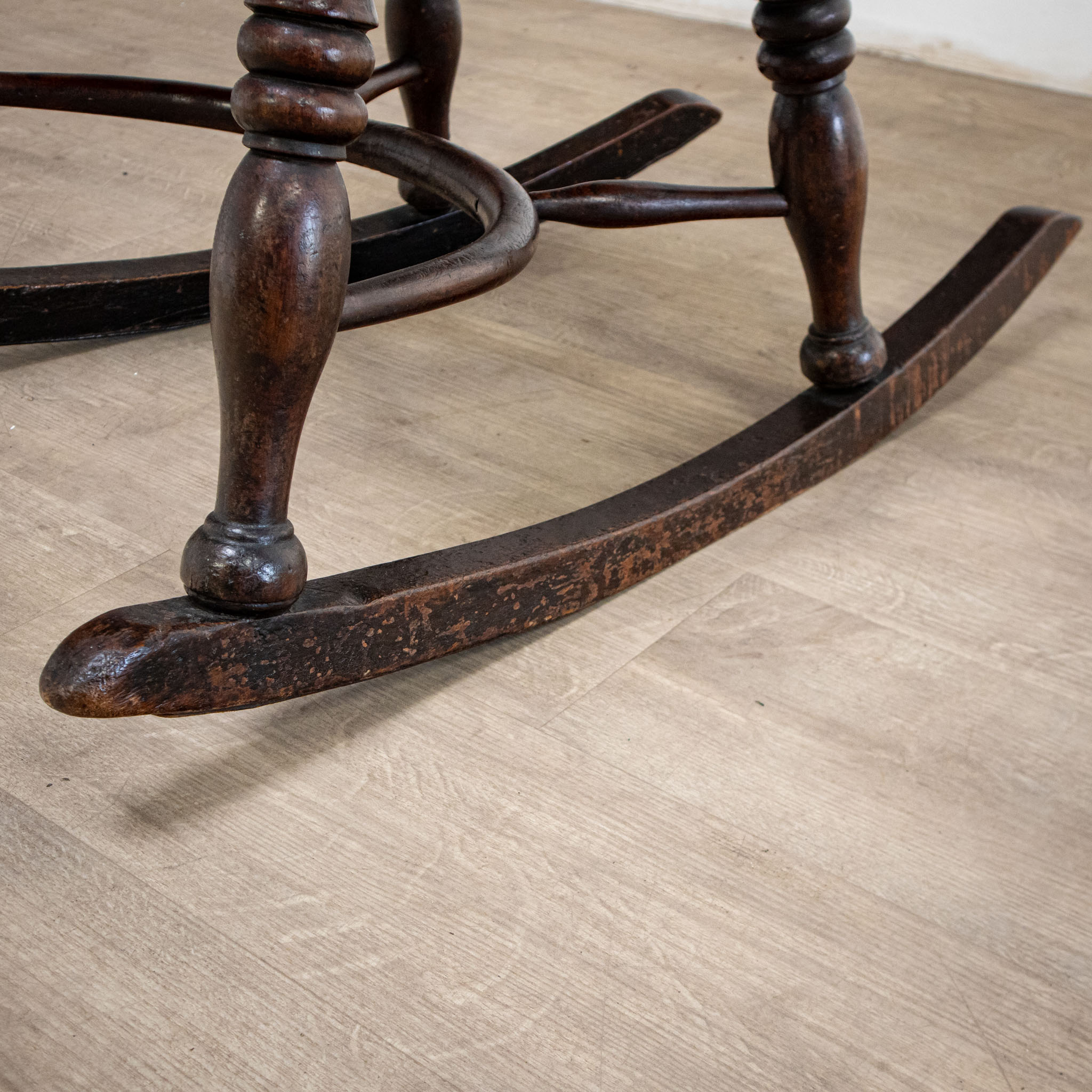 19th Century Yew Rocking Chair by J. Spencer